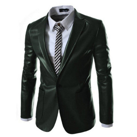 Men leather Jacket Suit Blazer Coat
